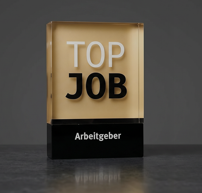 TOP JOB trophy with the employer seal