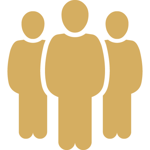 Icon drei Menschen in einer Reihe